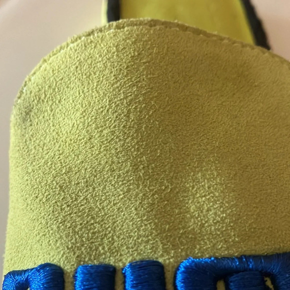 Puma Fendy Espadrille Slides Sulphur Spring/blue/black Slip on Sz 7 1/2 GUC - Picture 6 of 13